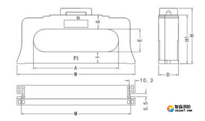 閉口式，方孔100A-630A外形尺寸圖